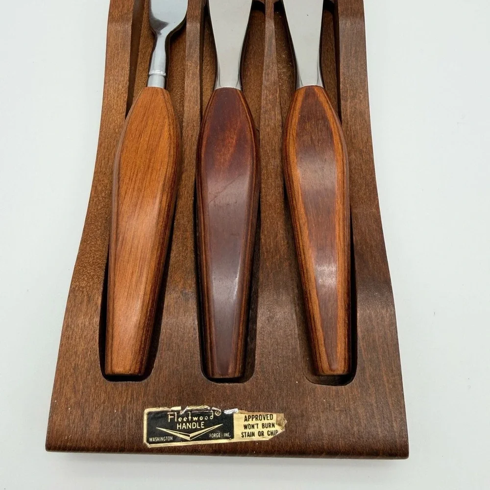 Vintage Forgecraft by Washington Forge Fleetwood Handle 3-Piece Carving Set with
